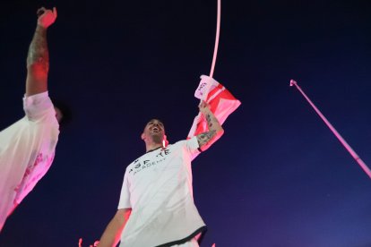 La Cultural celebra el ascenso a Segunda División en Guzmán.