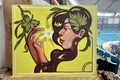 Grafiti en la Plaza de Toros de León.