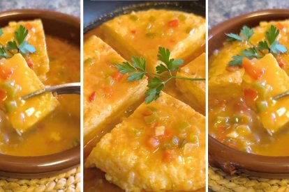 La tortilla guisada leonesa, servida en cazuela de barro y bañada en una salsa de pimientos, cebolla y tomate, es hoy el plato tradicional que arrasa en TikTok por su sabor y su historia.
