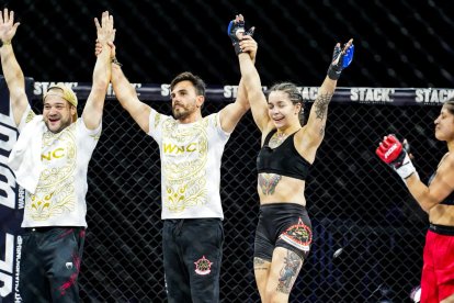 Maria 'Furiosa' Rodríguez celebra su triunfo.