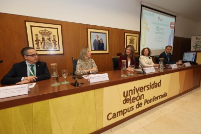 La directora de Universidades e Investigación de la Junta, la rectora de la ULE y la vicerrectora del Campus de Ponferrada abrieron las jornadas.
