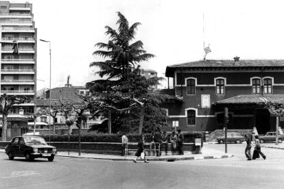 La estación de Feve en León durante los años 70.