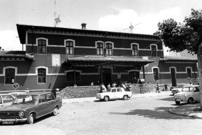 La estación de Feve en León durante los años 70.