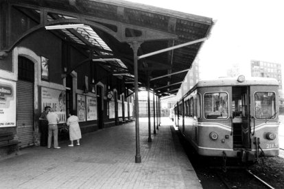 La estación de Feve en León durante los años 70.