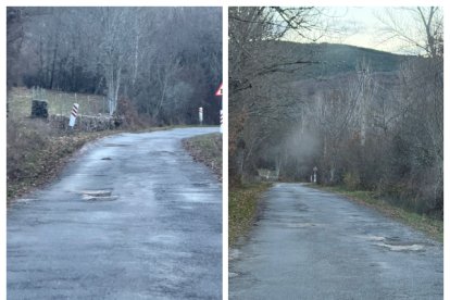 Desperfectos en la carretera a Aviados.