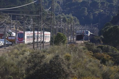 Vista del lugar del accidente de los trenes que colisionaron cerca de Adamuz.
