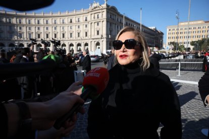 Roma (Italy), 23/01/2026.- Giancarlo Giammetti (R) and Vernon Bruce Hoeksema (L) arrive to attend Valentino Garavani's funeral at the Basilica of S. Maria degli Angeli e dei Martiri in Rome, Italy, 23 January 2026. (Moda, Italia, Roma) EFE/EPA/MAURIZIO BRAMBATTI