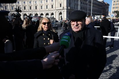 ROME (Italy), 23/01/2026.- Pierpaolo Piccioli attends Valentino Garavani's funeral at the Basilica of Our Lady of the Angels and the Martyrs in Rome, Italy, 23 January 2026. Valentino passed away at the age of 93 at his home in Rome on 19 January 2026. (Moda, Italia, Roma) EFE/EPA/MASSIMO PERCOSSI