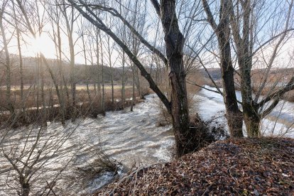 Crecida del río en Pola de Gordón.