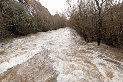 Crecida del río en Vega de Gordón.