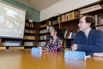 Ánxela Blanco y Marcos Roddie durante una la proyección de un anticipo de la película.