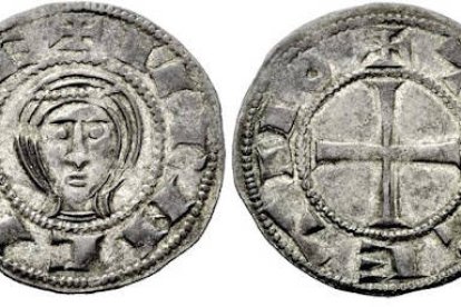 Una de las monedas acuñadas por Urraca de León.