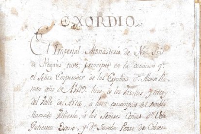 Primera imagen del documento manuscrito