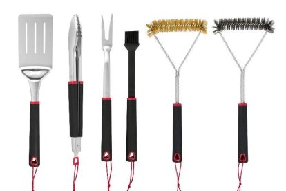 El set de barbacoa Grill Meister de Lidl incluye seis utensilios de acero inoxidable y se vende por 2,49 euros con valoraciones de casi 5 estrellas