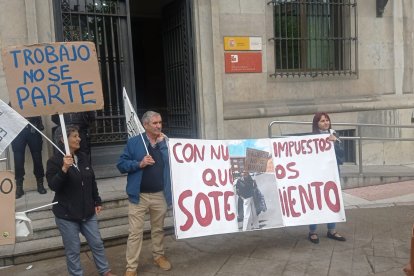 Un momento durante la protesta .
