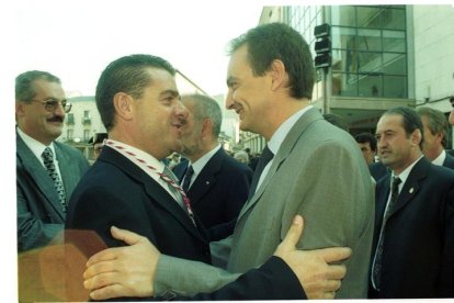 Ismael Alvarez y Jose Luis Rodriguez zapatero en el dia de la Encina en Ponferrada