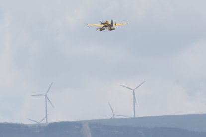 Medios áreos trabajan en la extinción del incendio de Congosto