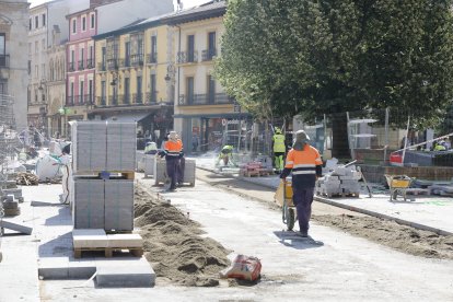 Imagen del primer tramo de las obras de la calle Ancha.