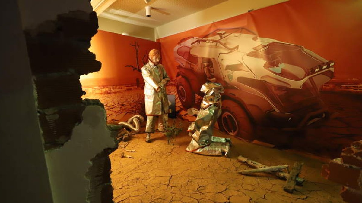 Una de las escenas del montaje expositivo que forma parte de la nueva exposición del Munic, centrada en el cambio climático y sus efectos. ANA F. BARREDO