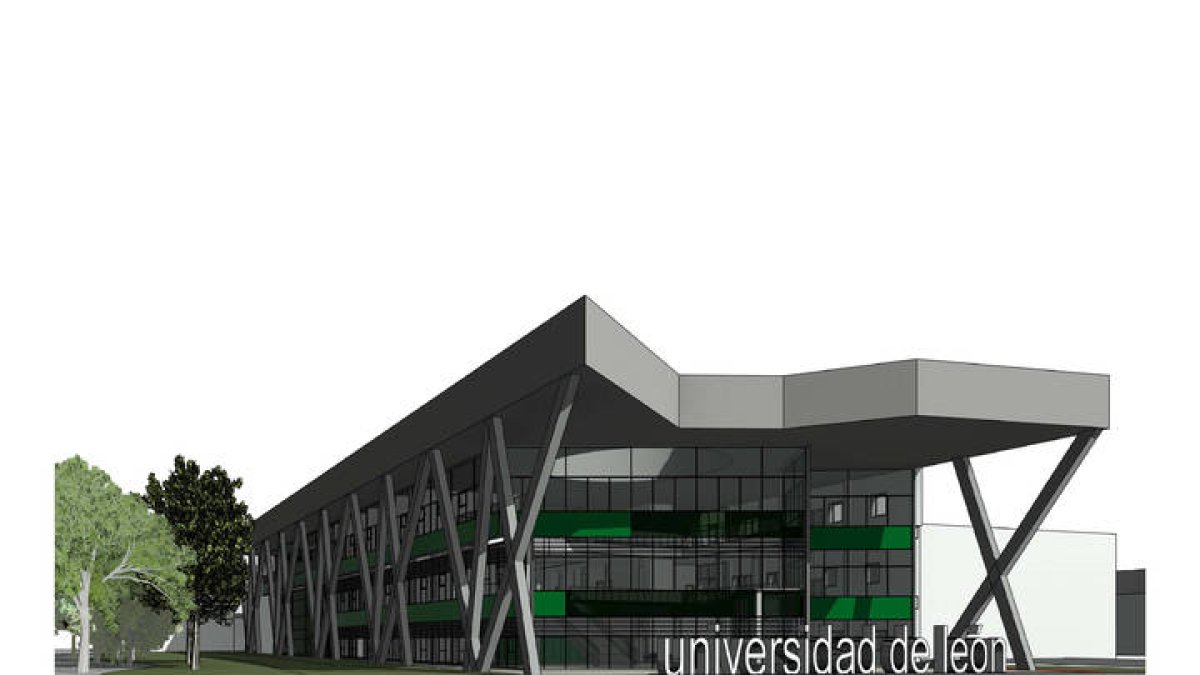 Imagen del proyecto que Melquiades Ranilla para el edificio de usos múltiples de la Universidad de León