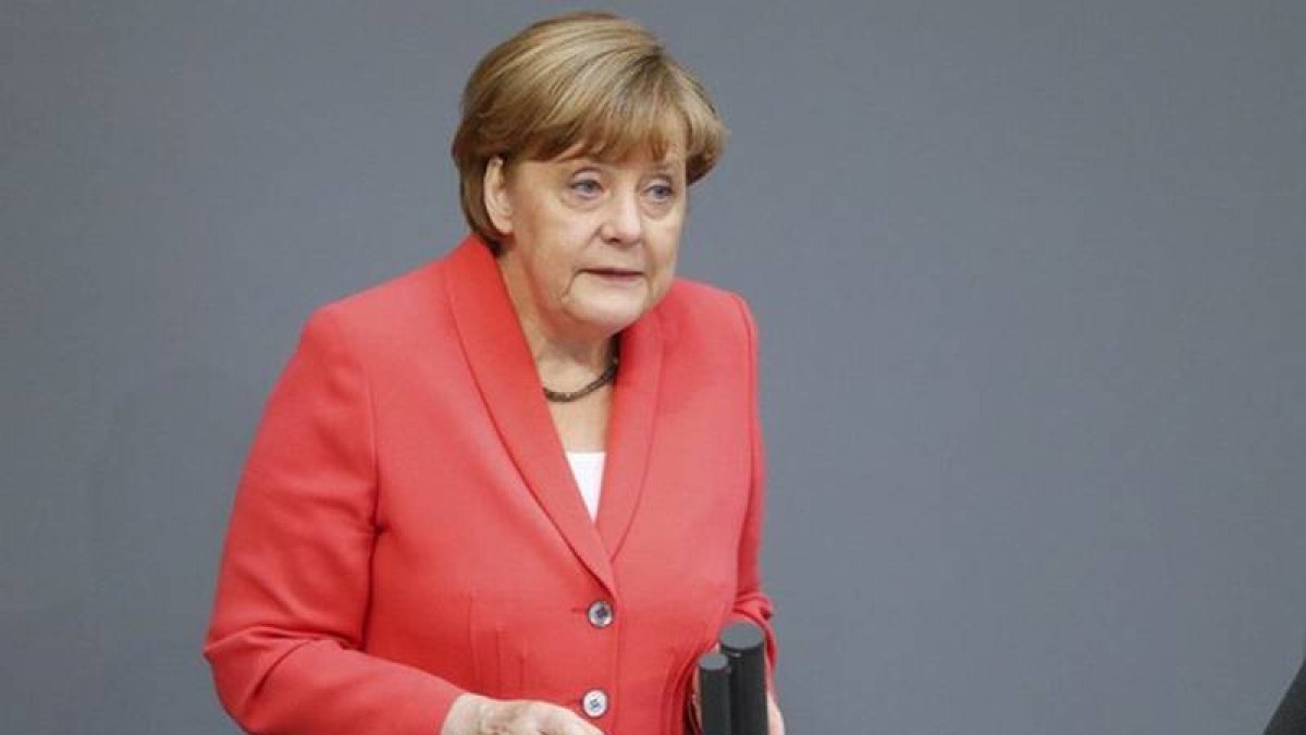 La cancillera Angela Merkel en el Bundestag.