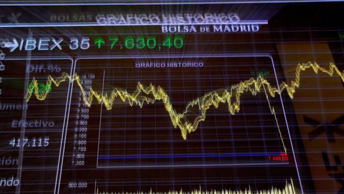 La Bolsa española, tras cerrar la víspera en mínimos desde 2012. JUAN CARLOS HIDALGO
