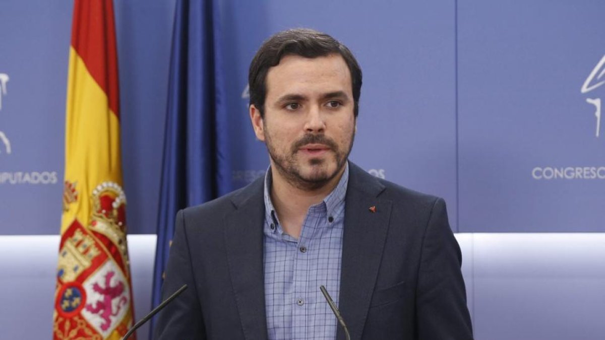 Alberto Garzón, en el Congreso de los Diputados, en Madrid.