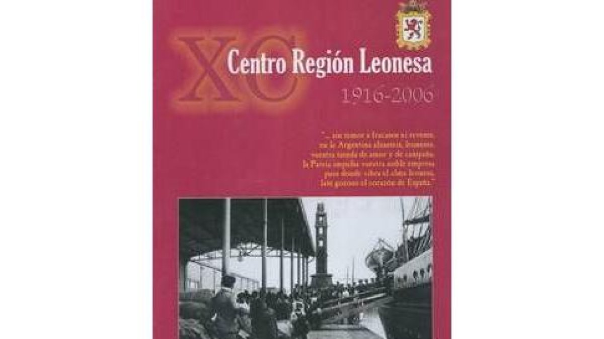 Portada del tríptico que conmemora  los noventa años del Centro Región Leonesa
