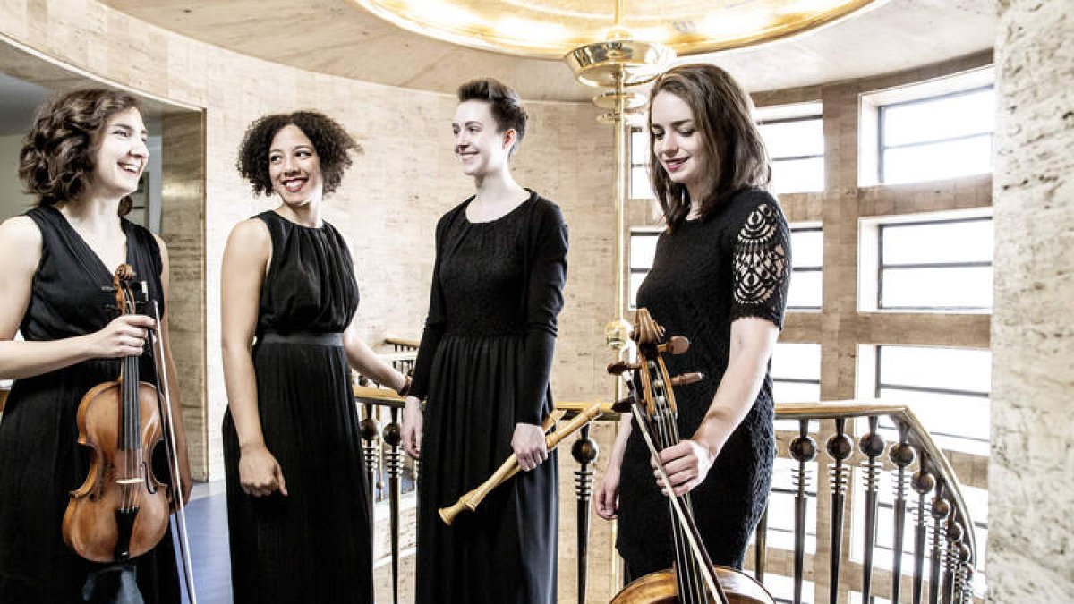 La leonesa Sara Johnson, segunda por la izquierda, componente de Marsyas Baroque. FOPPE SCHUT