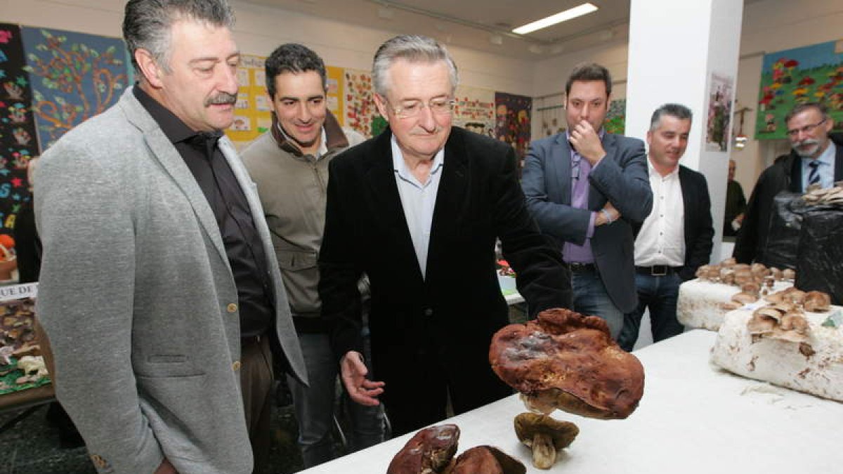Ángel Calvo, Roberto Mendo, Manuel Bernardo, Iván Alonso y Santiago Macías, ayer en la muestra de la Casa de la Cultura.