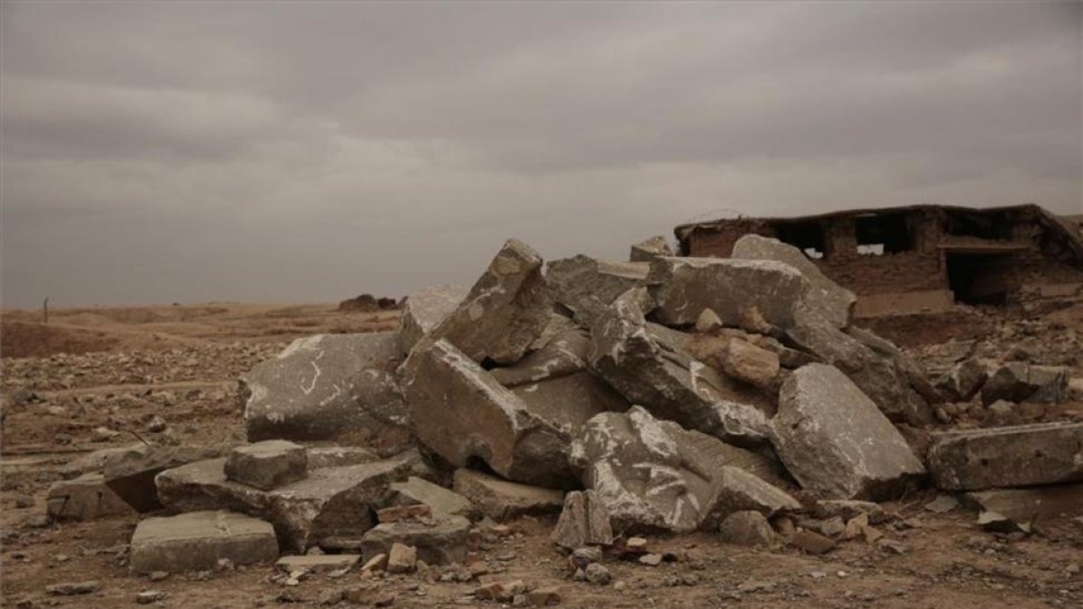 Restos de Nimrud tras el ataque de Estado Islámico.