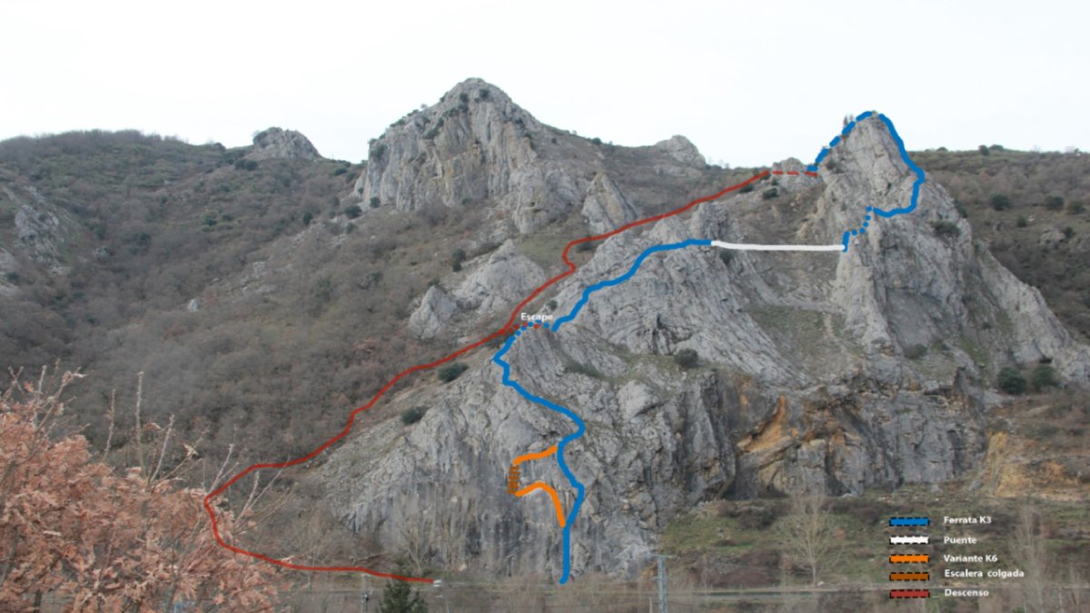 Recorrido de la vía ferrata Cueva del Elefante. AYUNTAMIENTO DE CISTIERNA