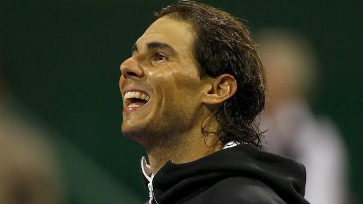 Nadal, muy sonriente por su clasificación para una nueva final.