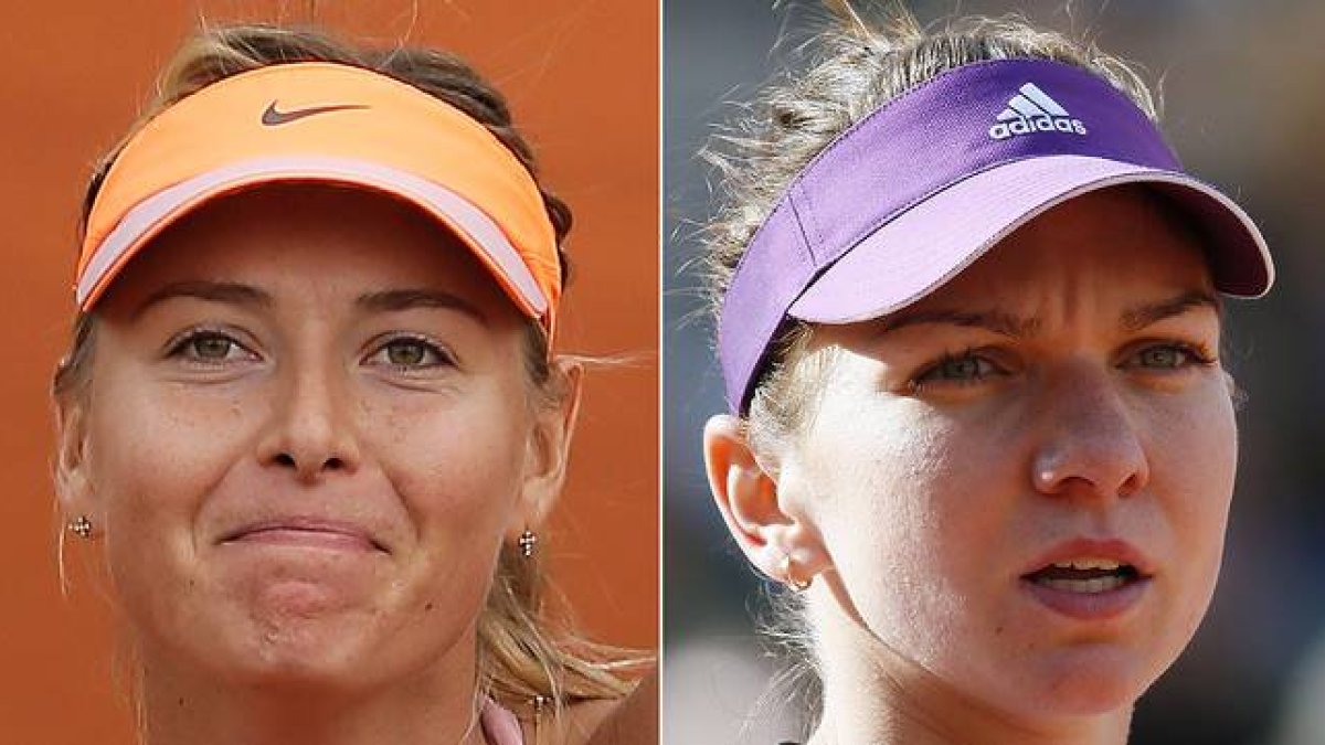 La tenista rusa Maria Sharapova y la rumana Simona Halep, las finalistas de Roland Garros.