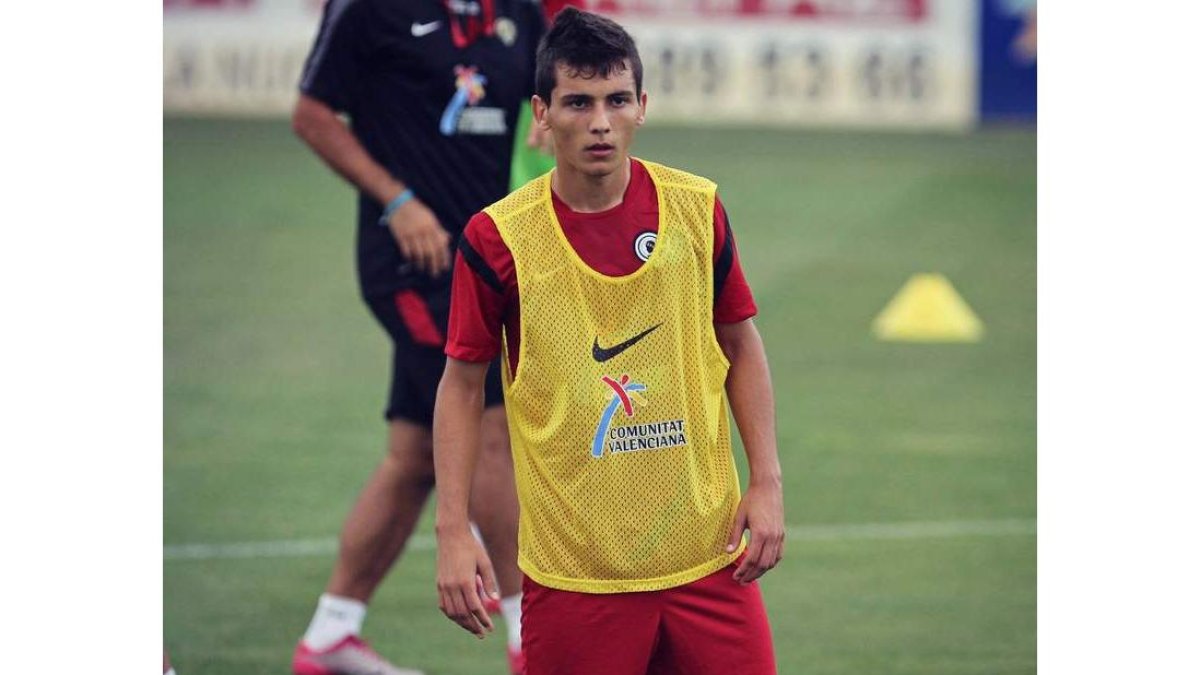 Borja Martínez, durante un entrenamiento cuando militaba en el Hércules de Alicante.