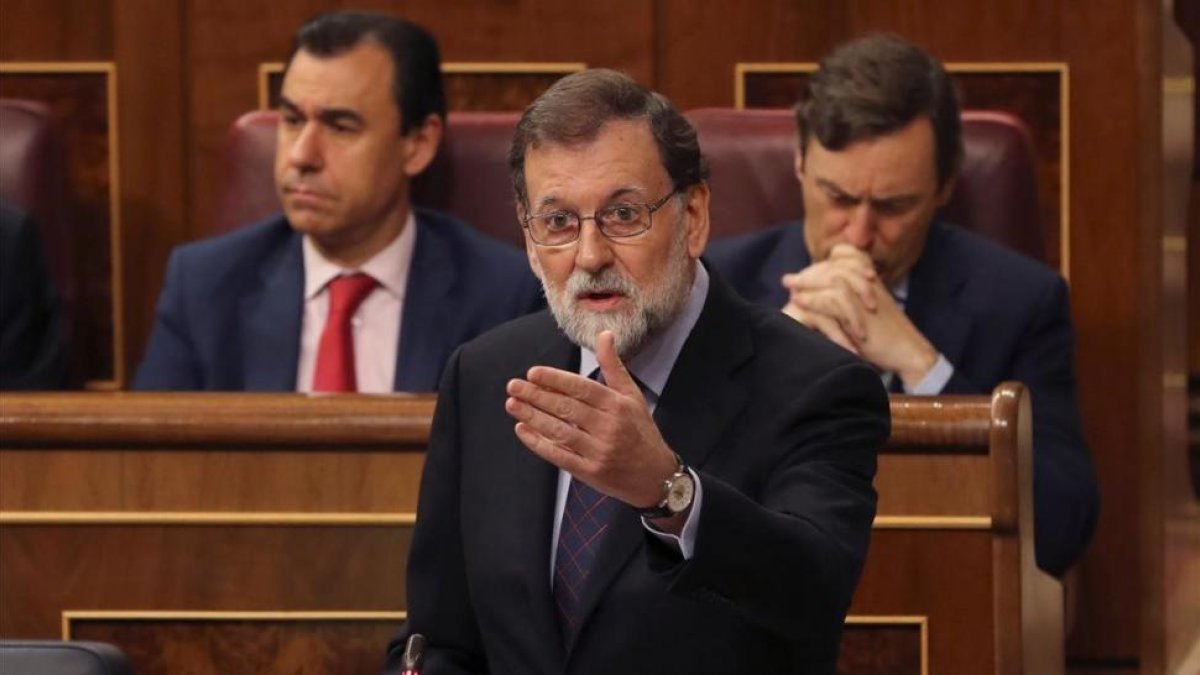 Mariano Rajoy, durante su intervención en la sesión de control al Ejecutivo, el miércoles pasado.