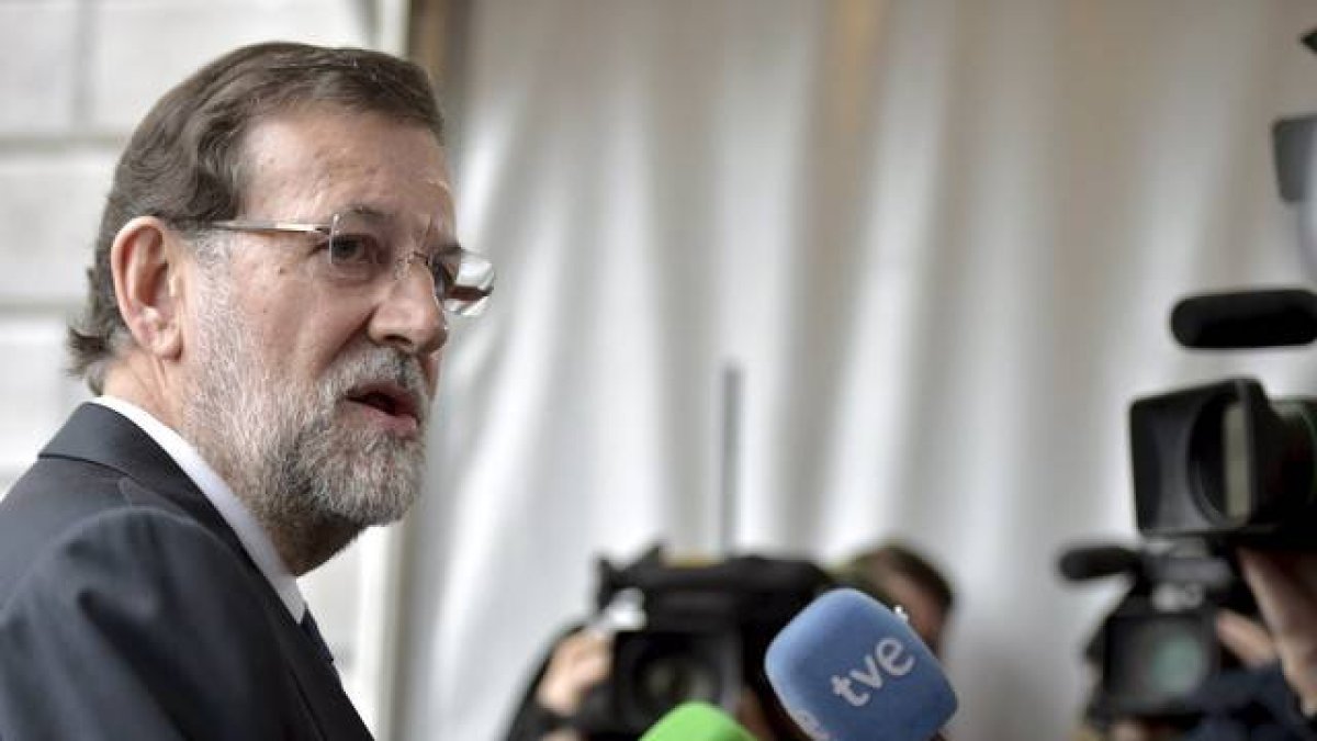 Rajoy, en el encuentro de European People's Party (EPP), hoy, en Bruselas.