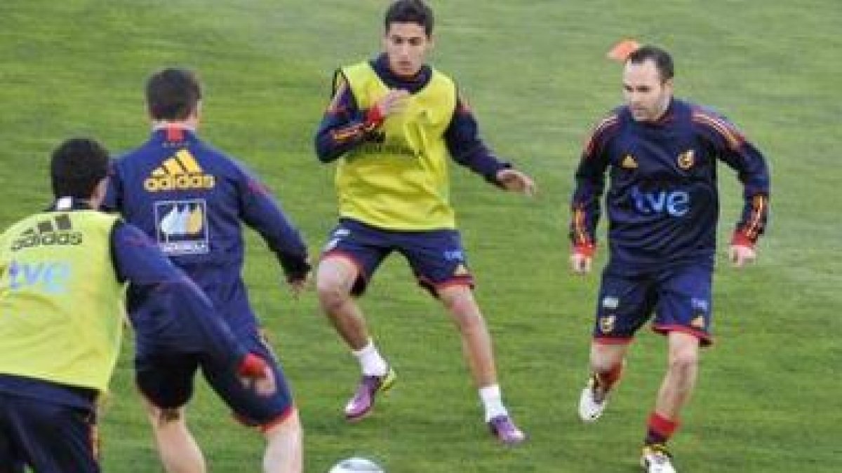 La selección española celebró ayer un entrenamiento muy suave en Las Rozas.