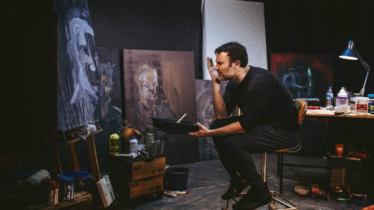 Javier Ruiz de Alegría, durante la representación de ‘El hombre y el lienzo’.