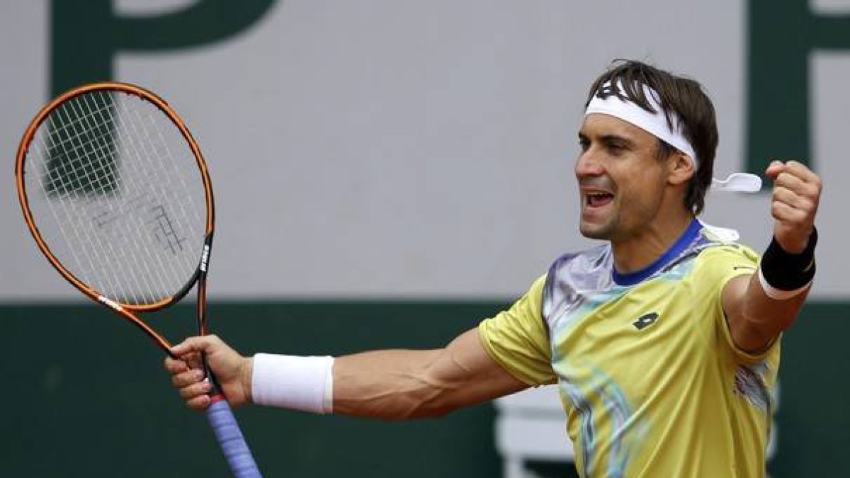 David Ferrer, durante el partido de este lunes en Roland Garros.