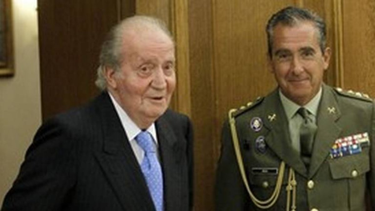 El rey Juan Carlos, durante la recepcion.