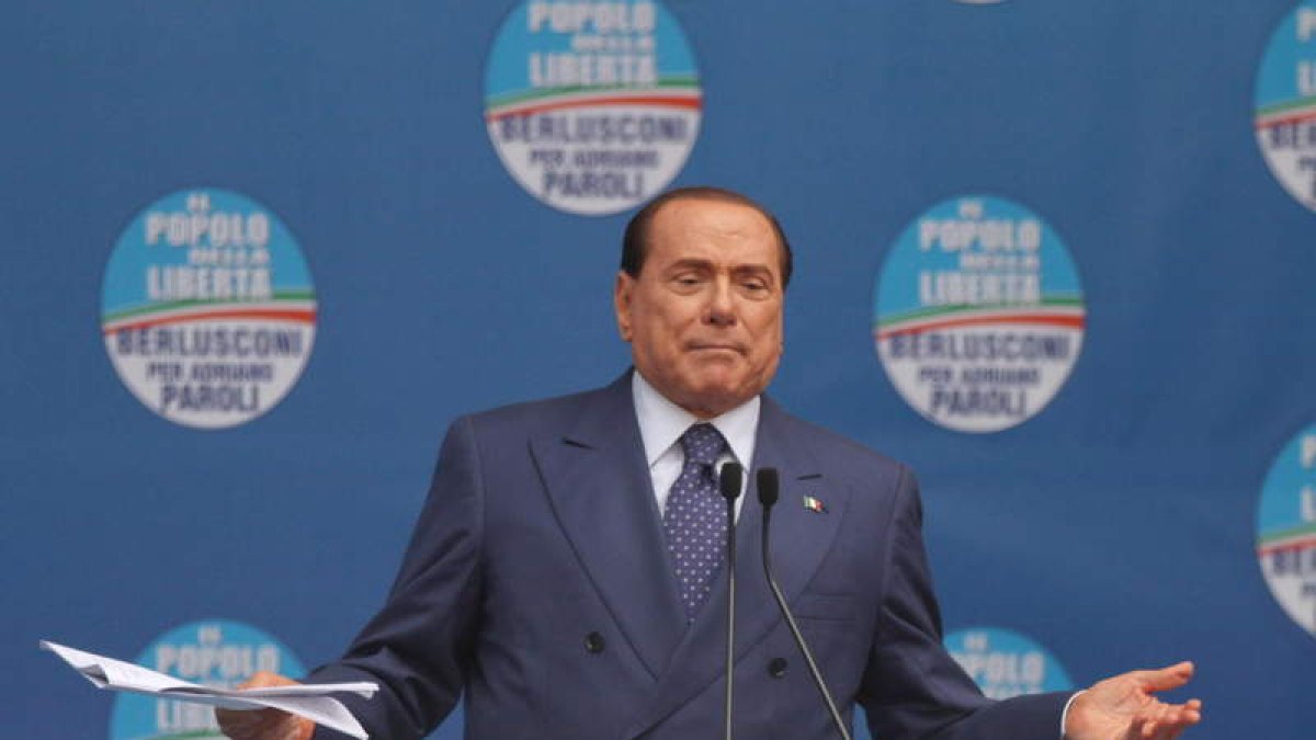 El ex primer ministro italiano, durante su discurso en Brescia.