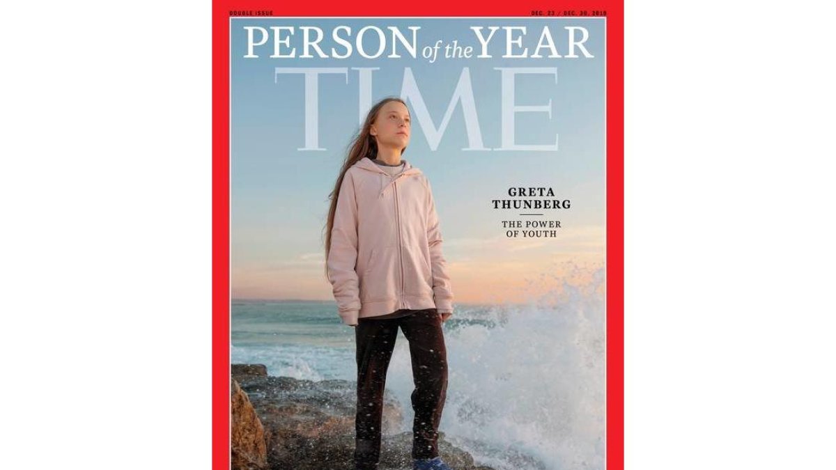 Portada de la revista Time, dedicada a Greta Thunberg como 'persona' del año. TIME
