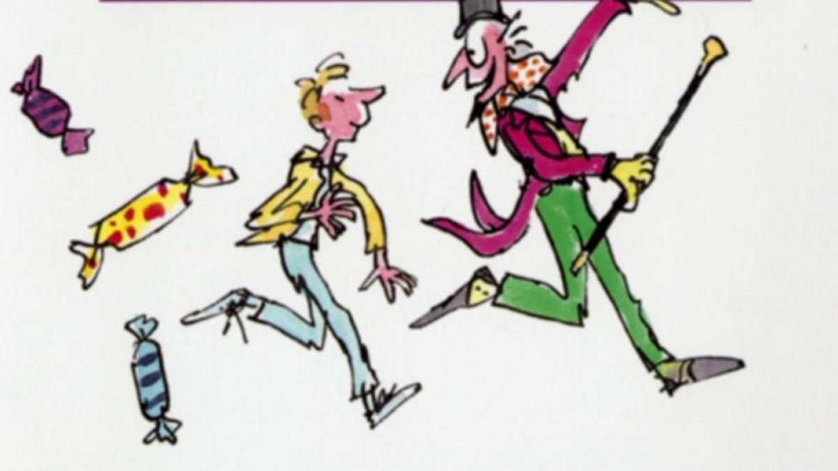 Charlie y Willy Wonka, según los dibujos de Quentin Blake para los libros de Roald Dahl.
