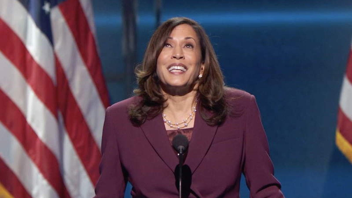 Kamala Harris, en la convención demócrata. DNCC