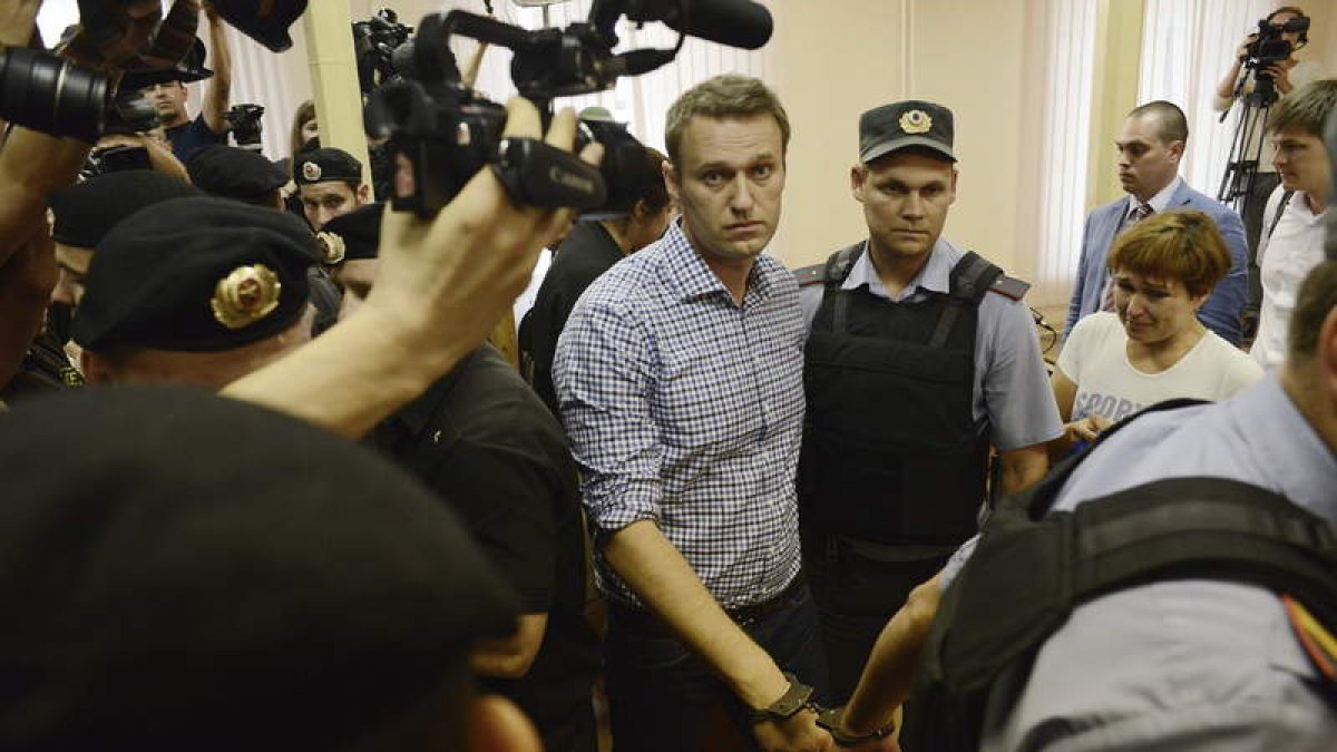 Alexei Navalny, ayer, en el tribunal de Kirov.