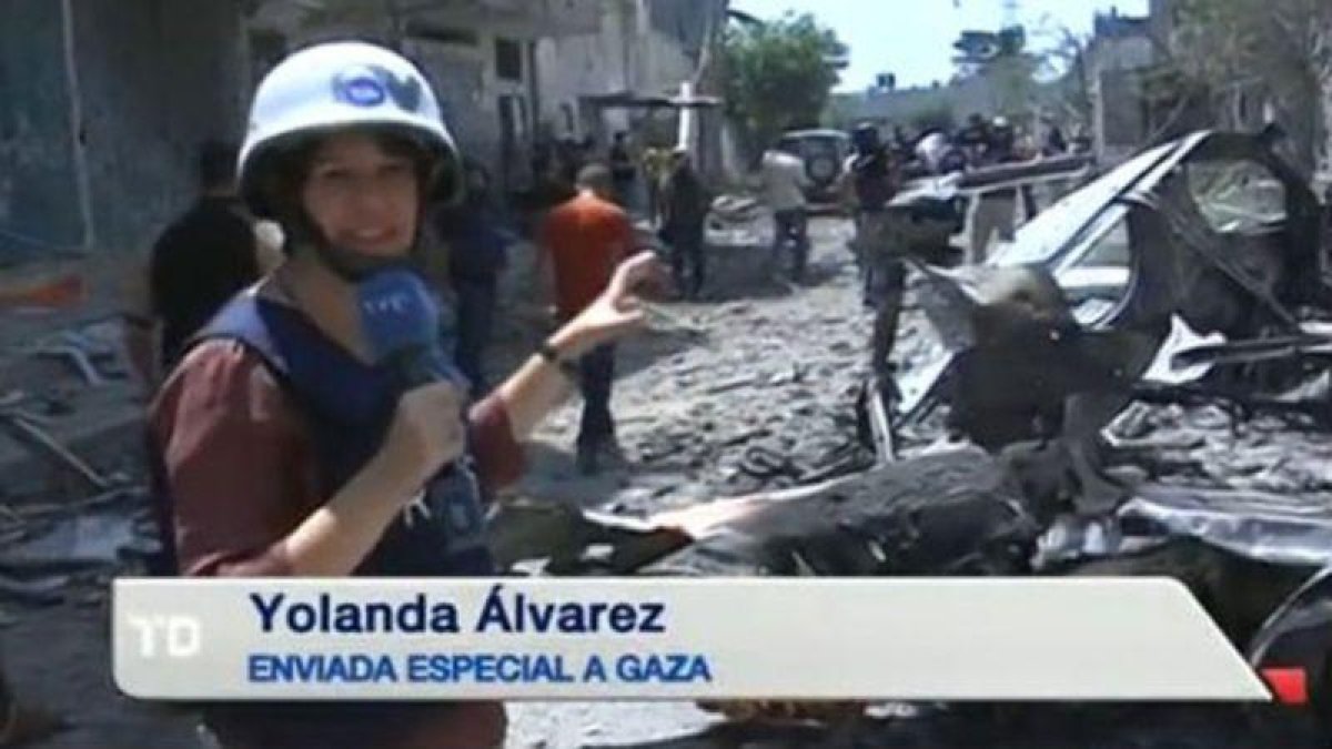 La periodista Yolanda Álvarez ha recuperado una imagen suya del 2014 en Gaza para celebrar el Día Mundial de la Libertad de Prensa.