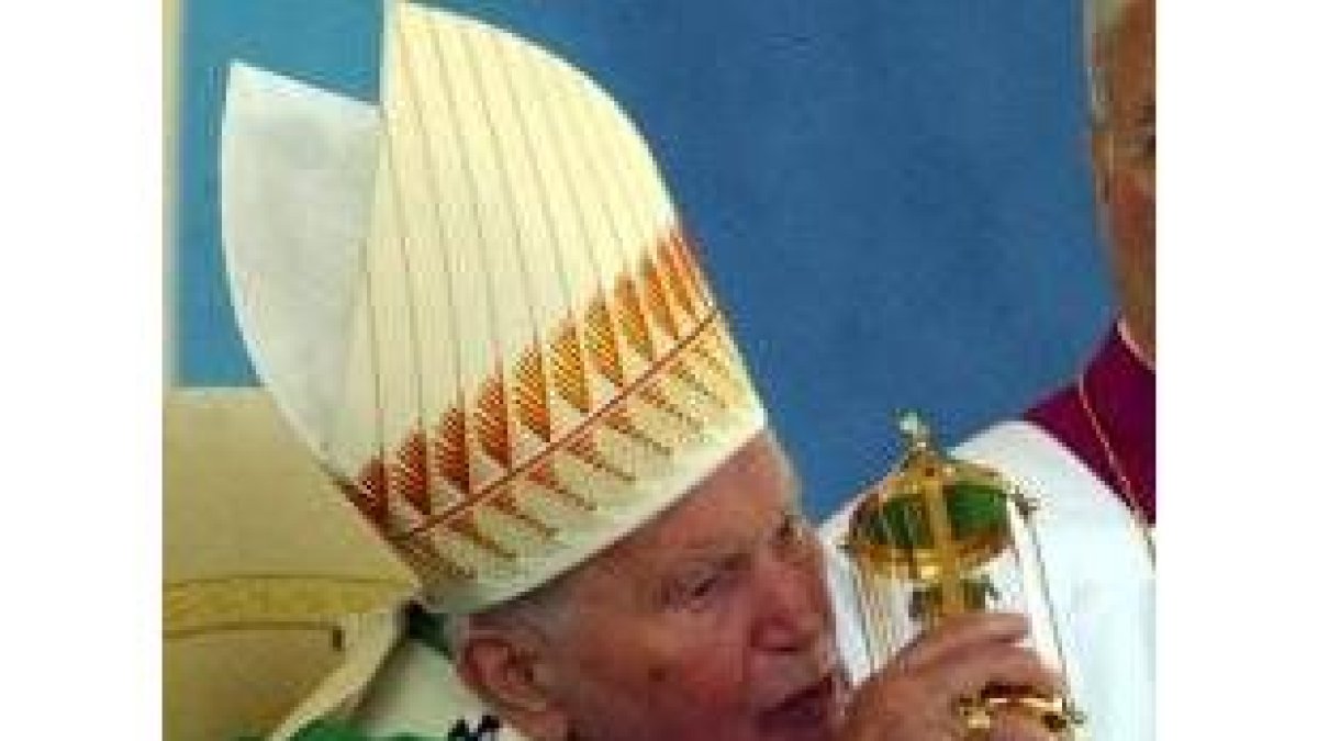 El Pontífice, durante el acto de beatificación de ayer