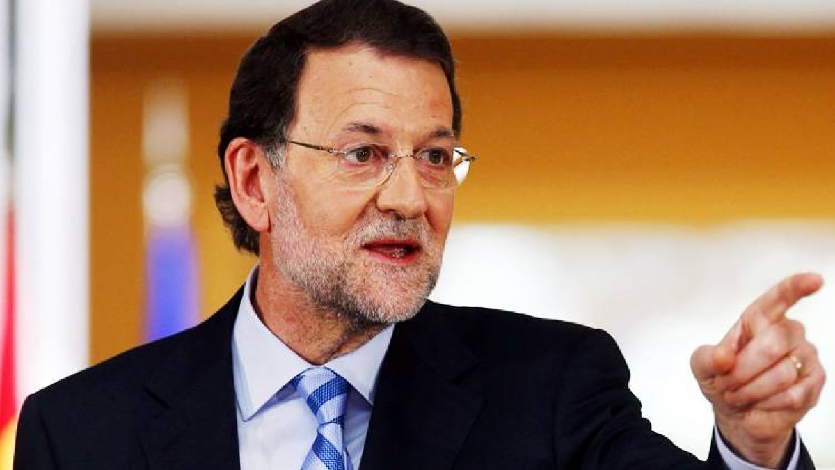 El presidente del Gobierno, Mariano Rajoy, durante la rueda de prensa que ha ofrecido esta mañana.