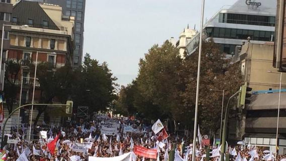 Manifestación en Madrid contra el giro del PP en la ley del aborto.